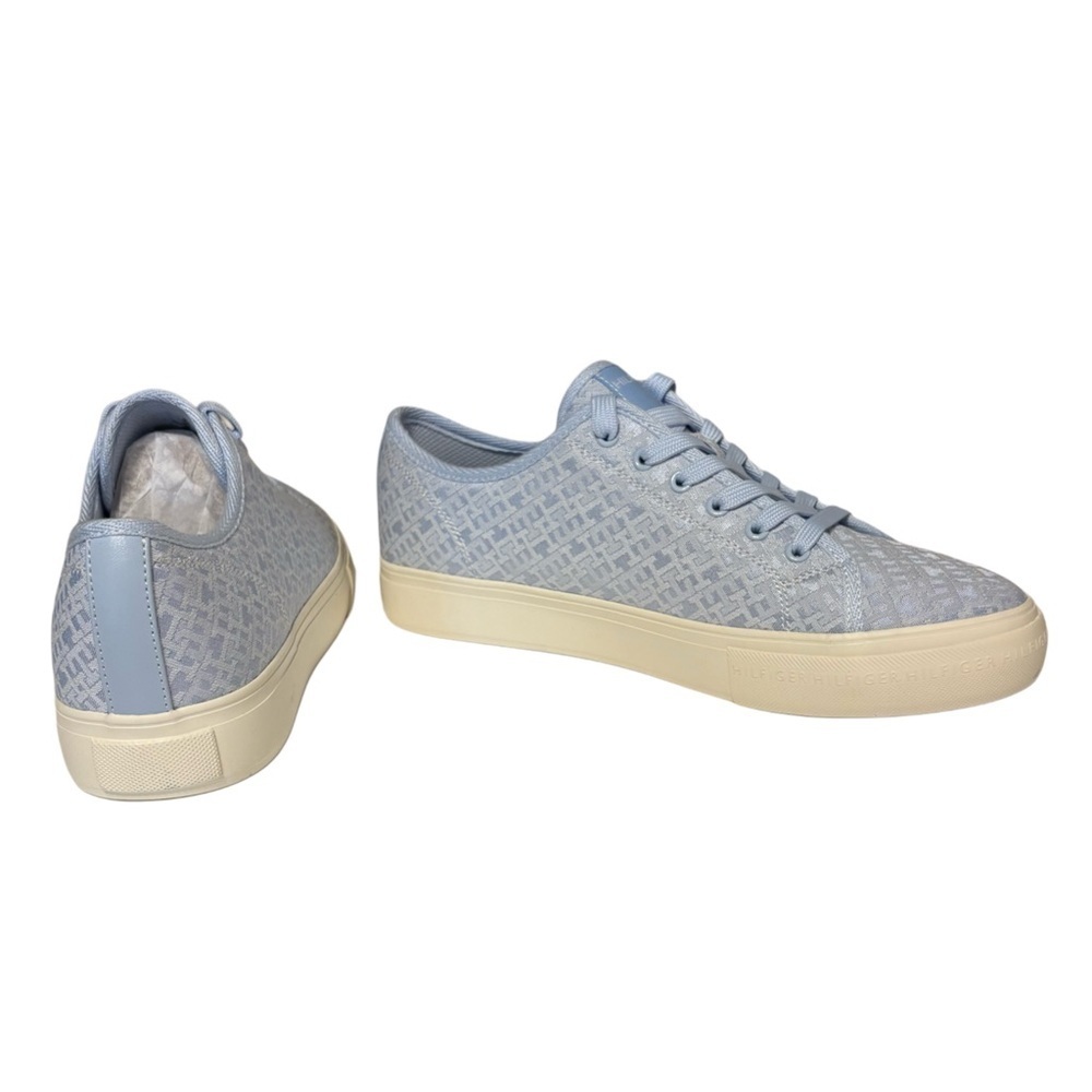 Tommy Hilfiger Light Blue and Cream Sneakers - Picture 5 of 9
